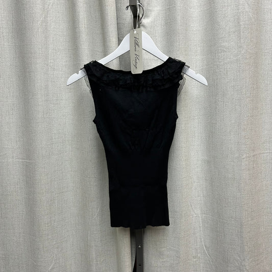 Morgan Black Ruffle Knit Top