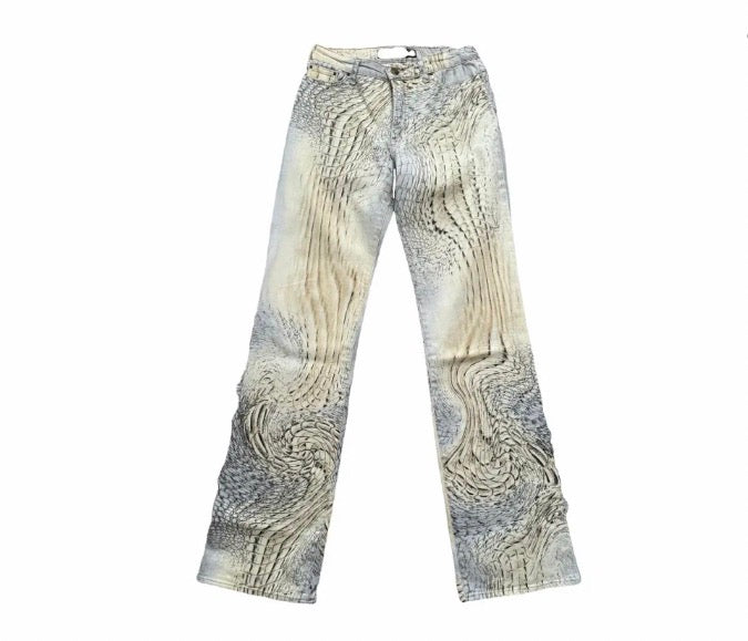 Cavalli S/S 2002 Crocodile Swirl Jeans