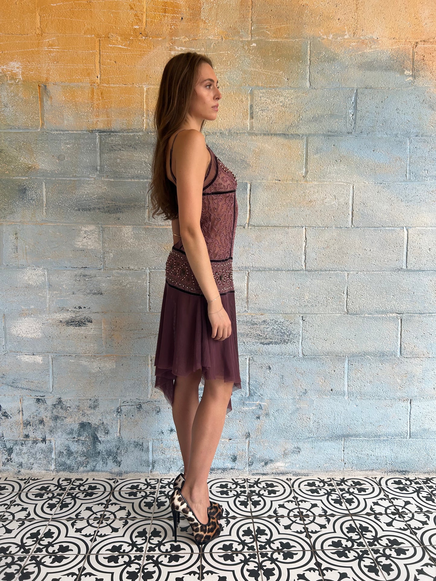 Beaded Sheer Dress