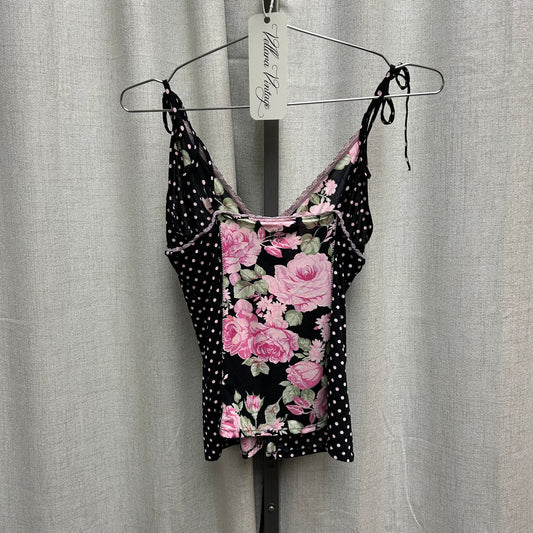 Blumarine Pink Floral Polka Dot Tank Top