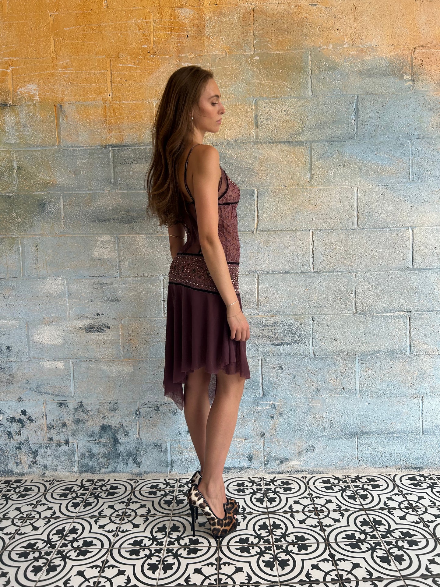 Beaded Sheer Dress