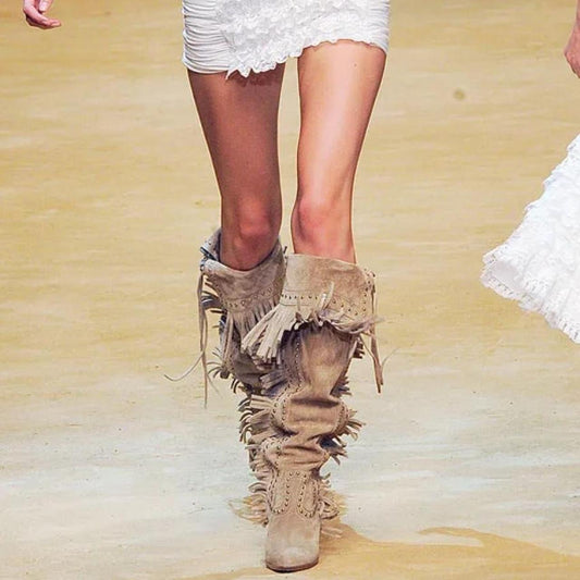 D&G Spring 2010 Suede Fringe Boots