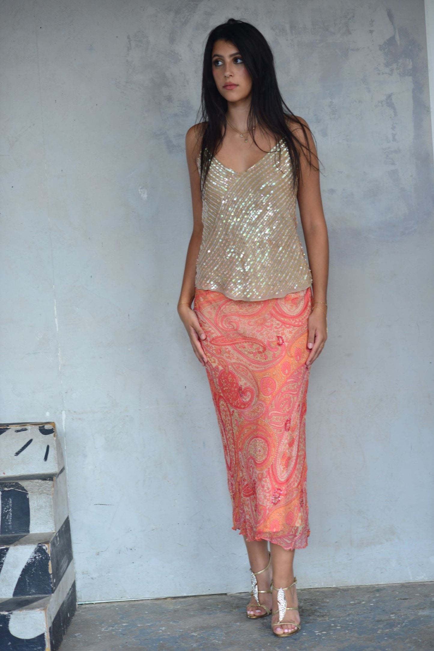 Paisley Beaded Skirt