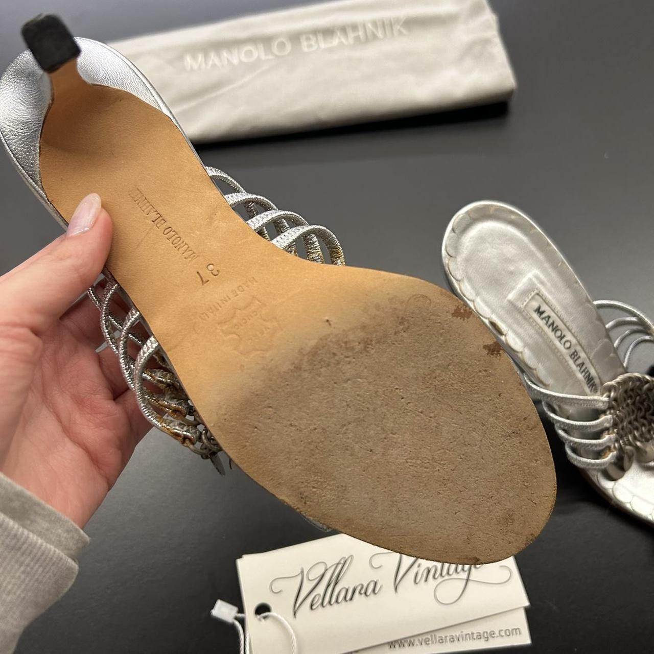 Manolo Blahnik Silver Chainmail Sandals