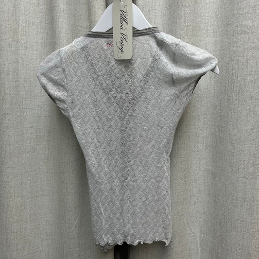 Miss Sixty Silver Lace Button Down Shirt