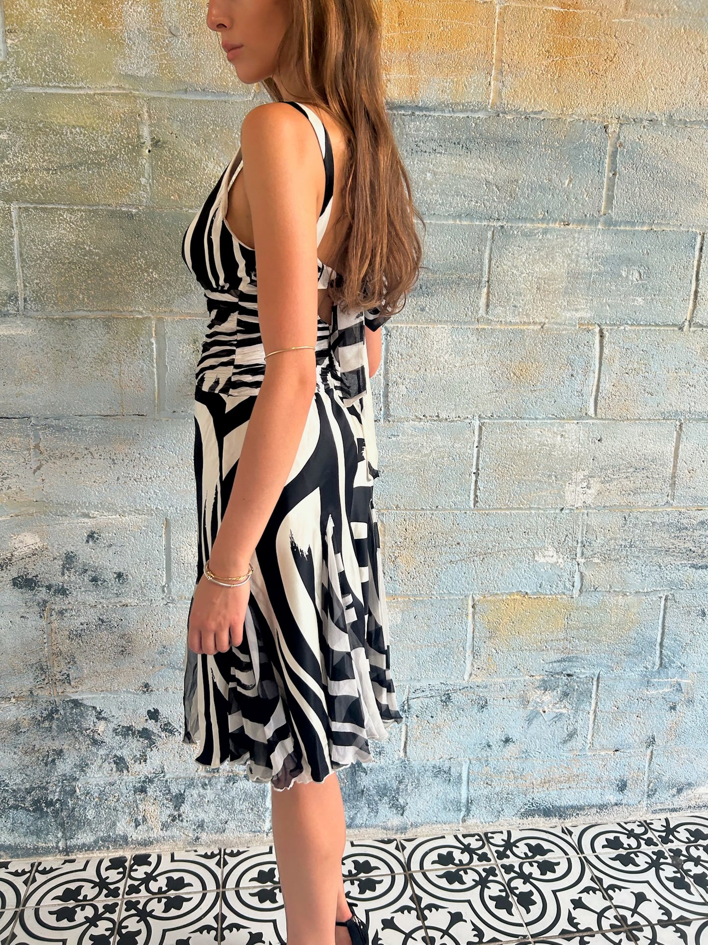 Silk Zebra Print Dress