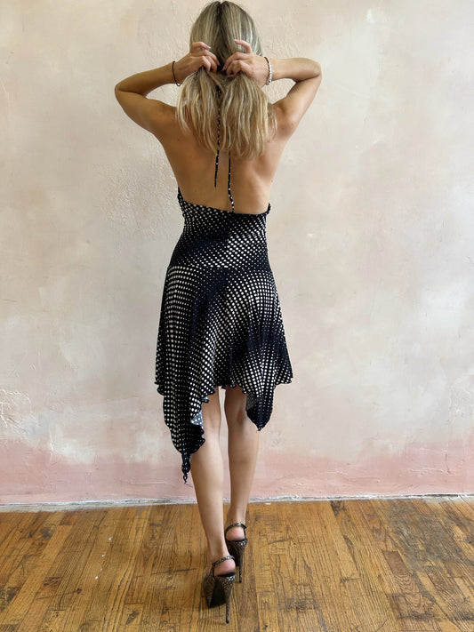 Polka Dot Halter Fairy Mini Dress