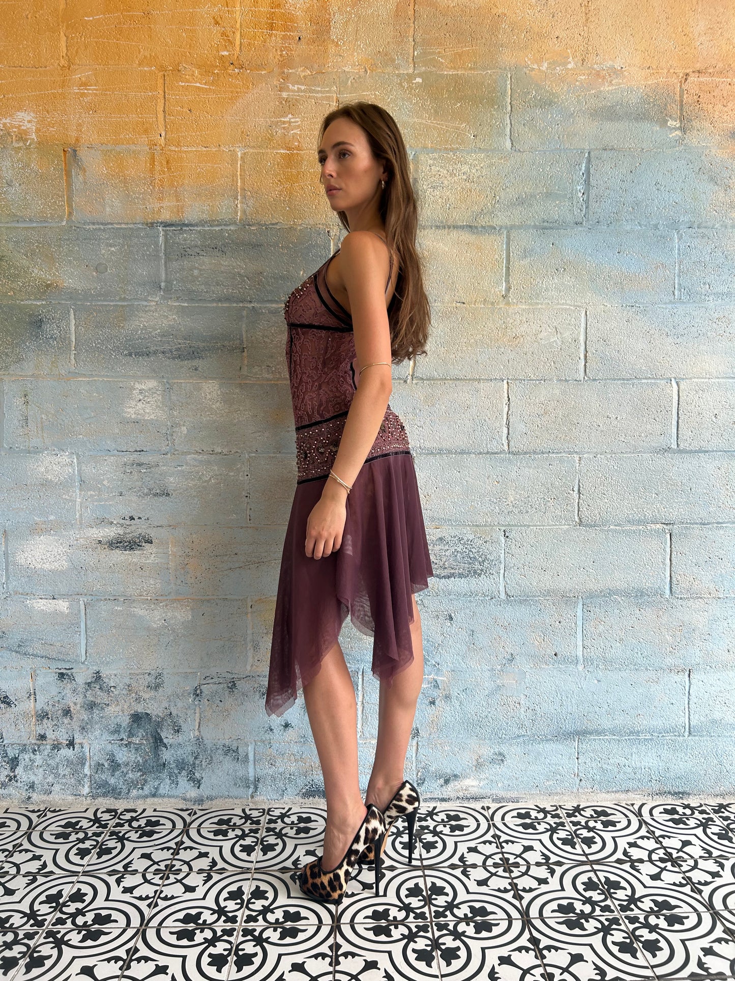 Beaded Sheer Dress