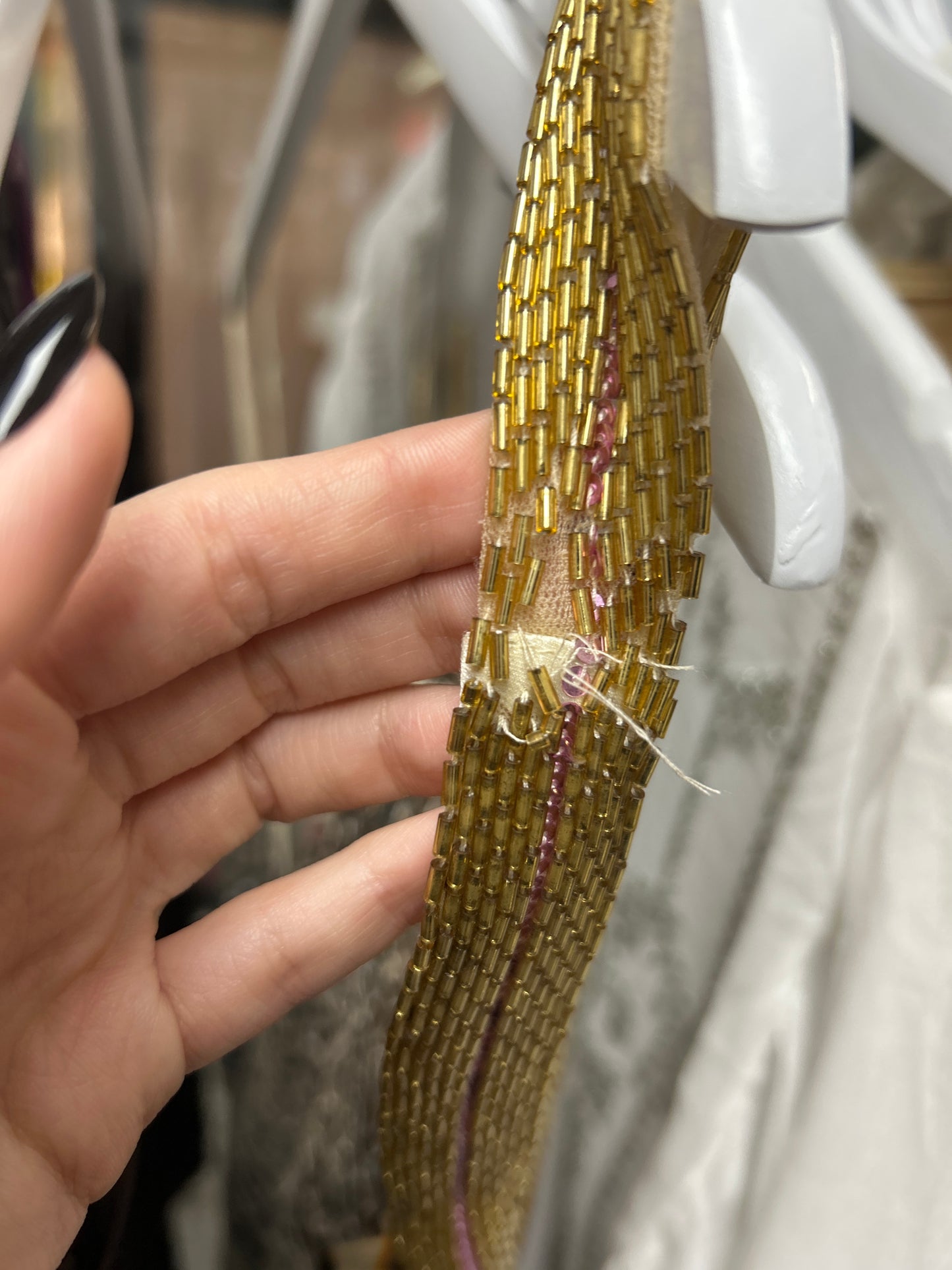 Zebra Print Beaded Gown