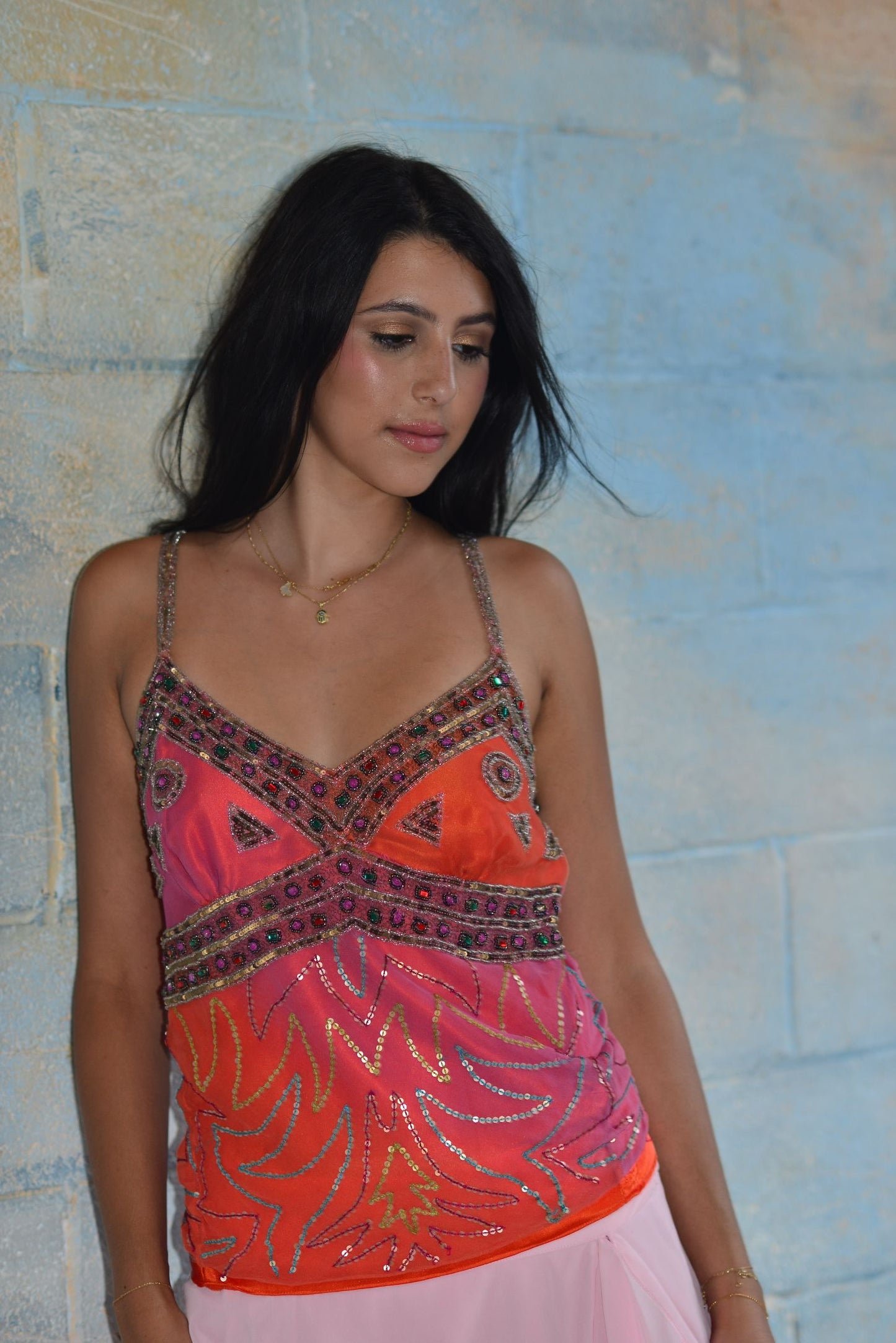 Silk beaded Sequin Embellishments Top