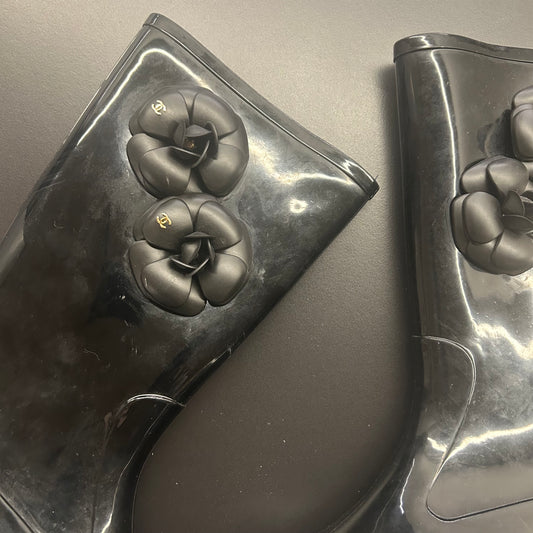 Chanel Camellia Rain Boots