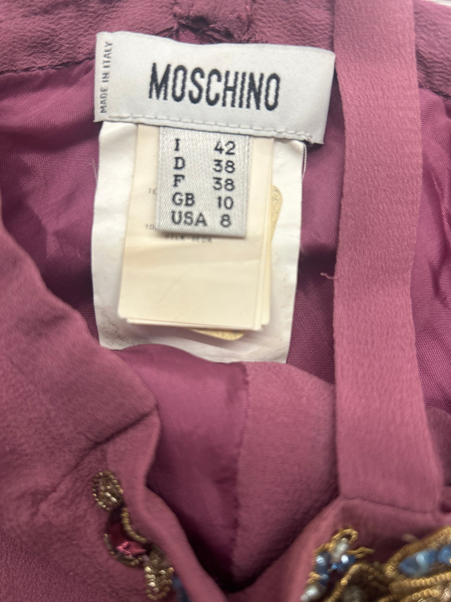 Moschino Silk Beaded Halter Dress