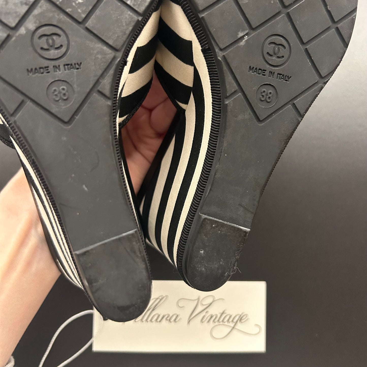 Chanel Cruise 2010 Striped Wedge Sandals