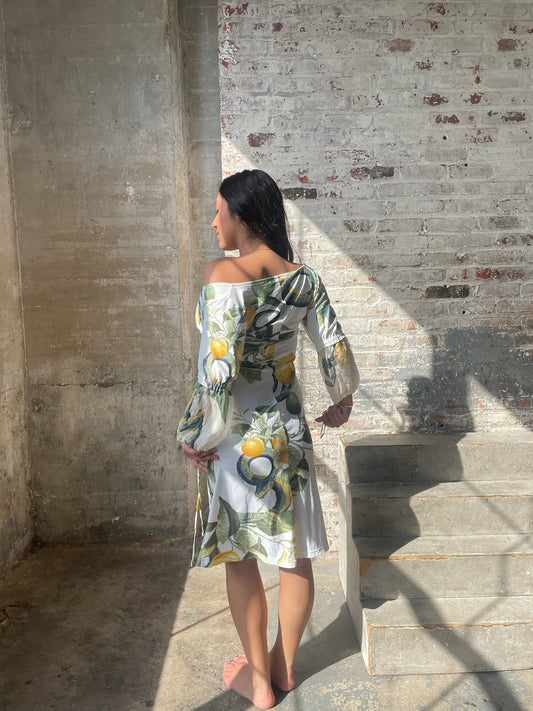 Roberto Cavalli S/S 2005 Snake Lemon Print Midi Dress