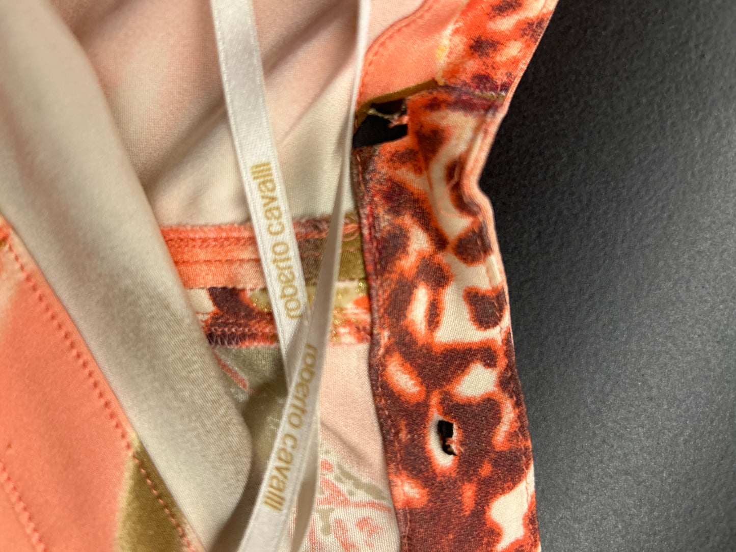 Roberto Cavalli 2005 Orchid Print Halter Midi Dress