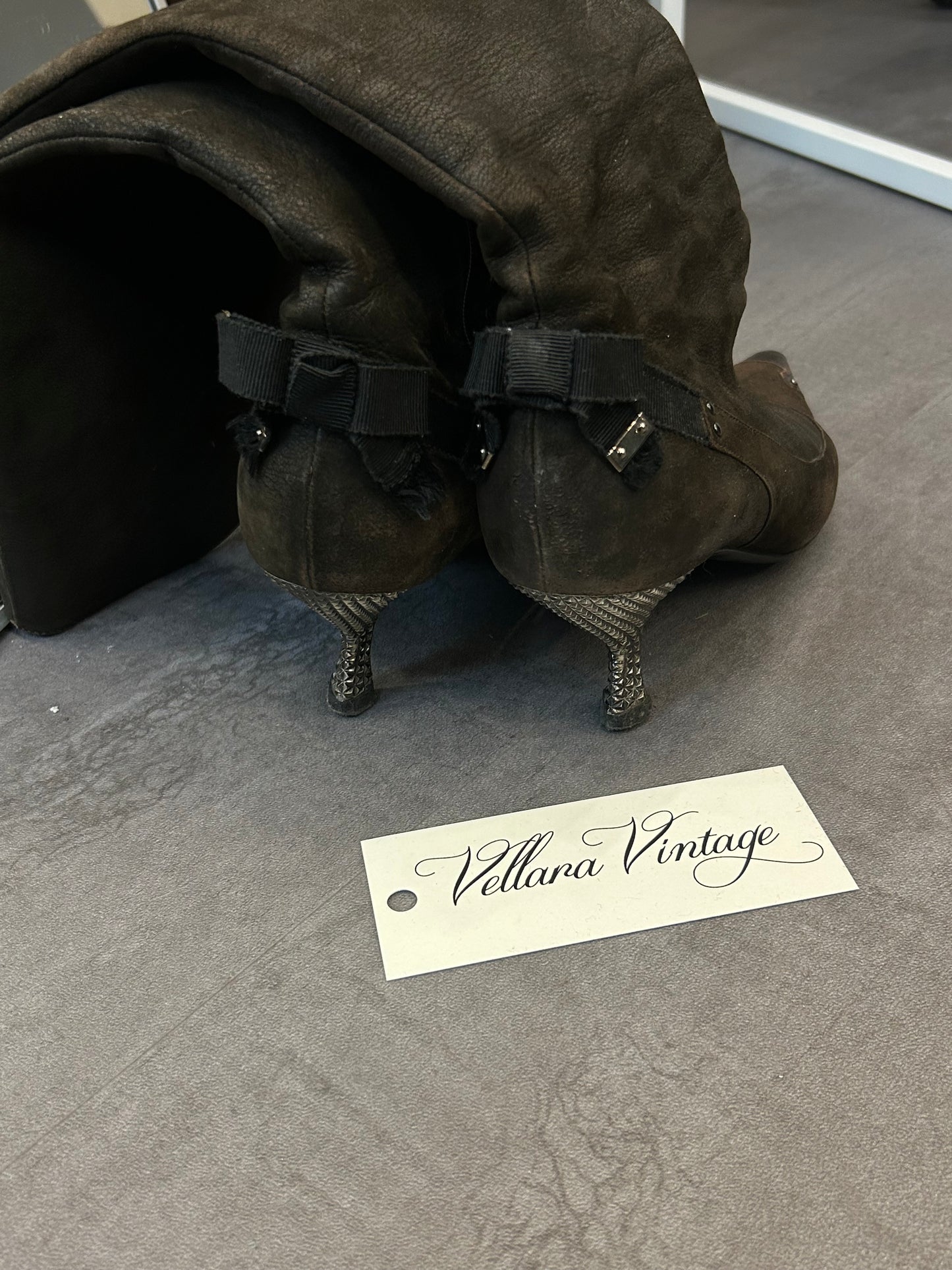 Prada Kitten Bow Brown Boot