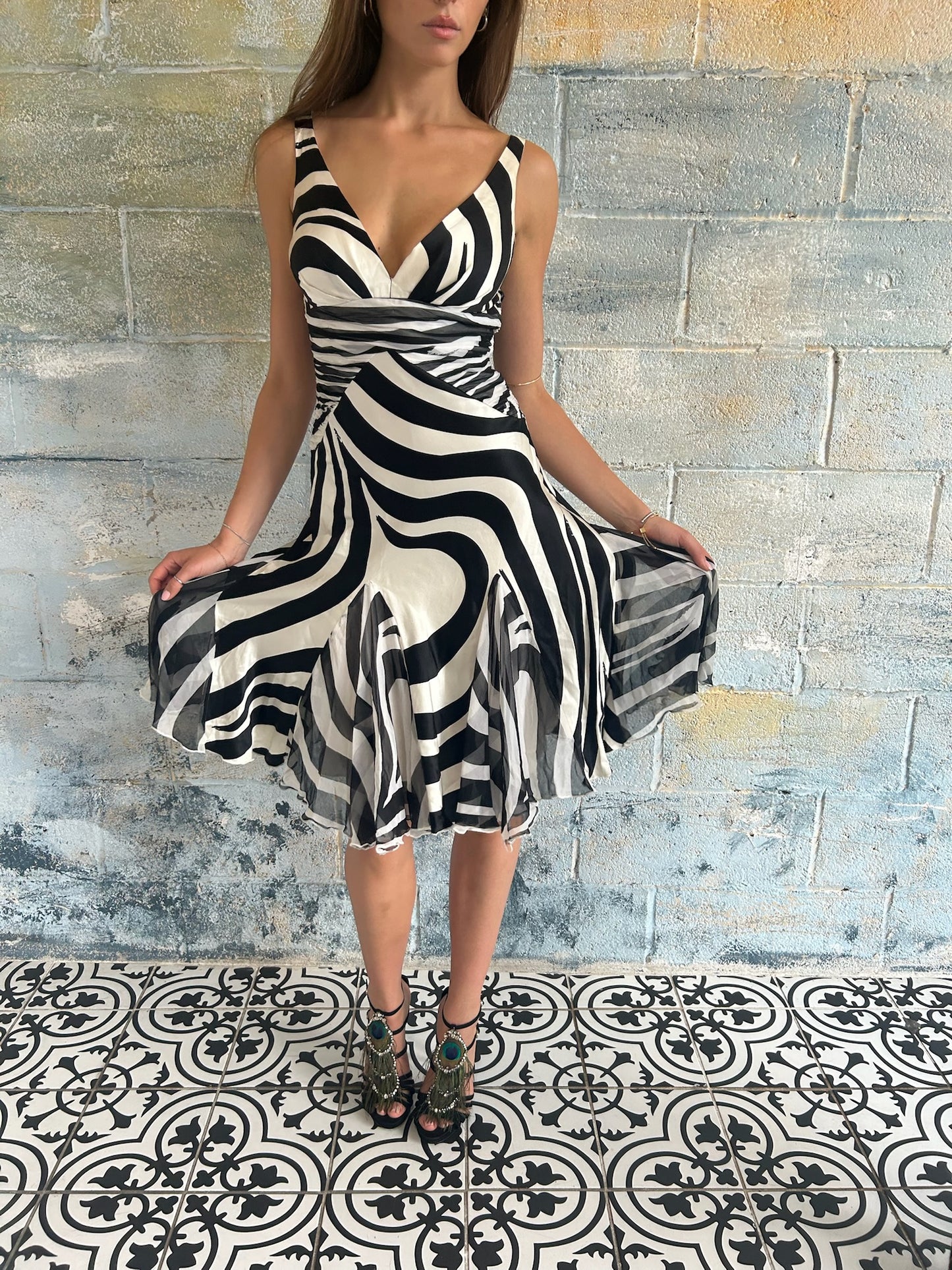 Silk Zebra Print Dress