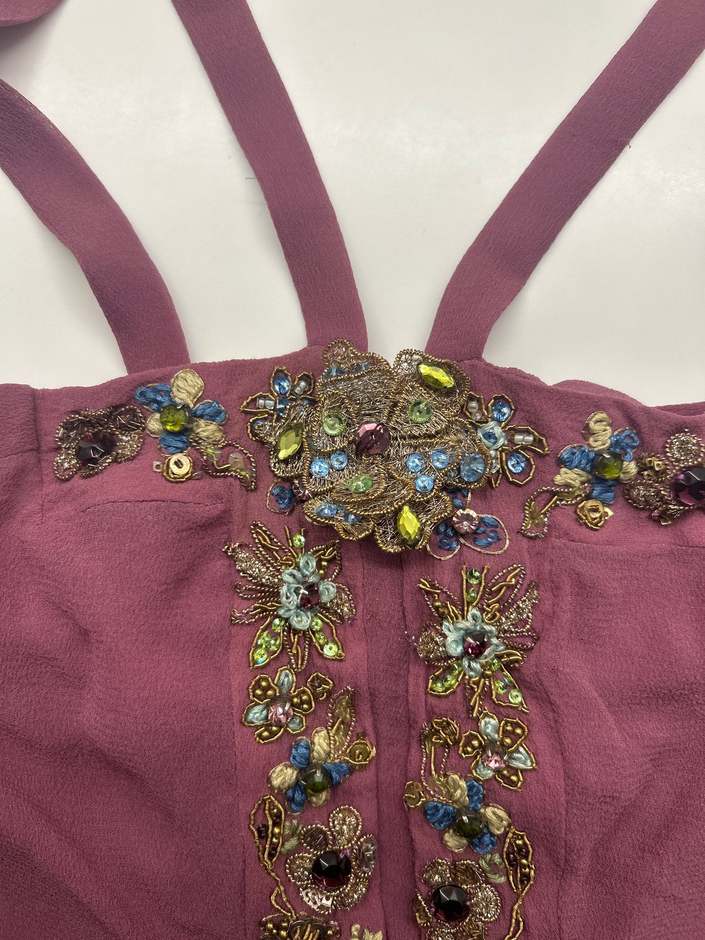 Moschino Silk Beaded Halter Dress
