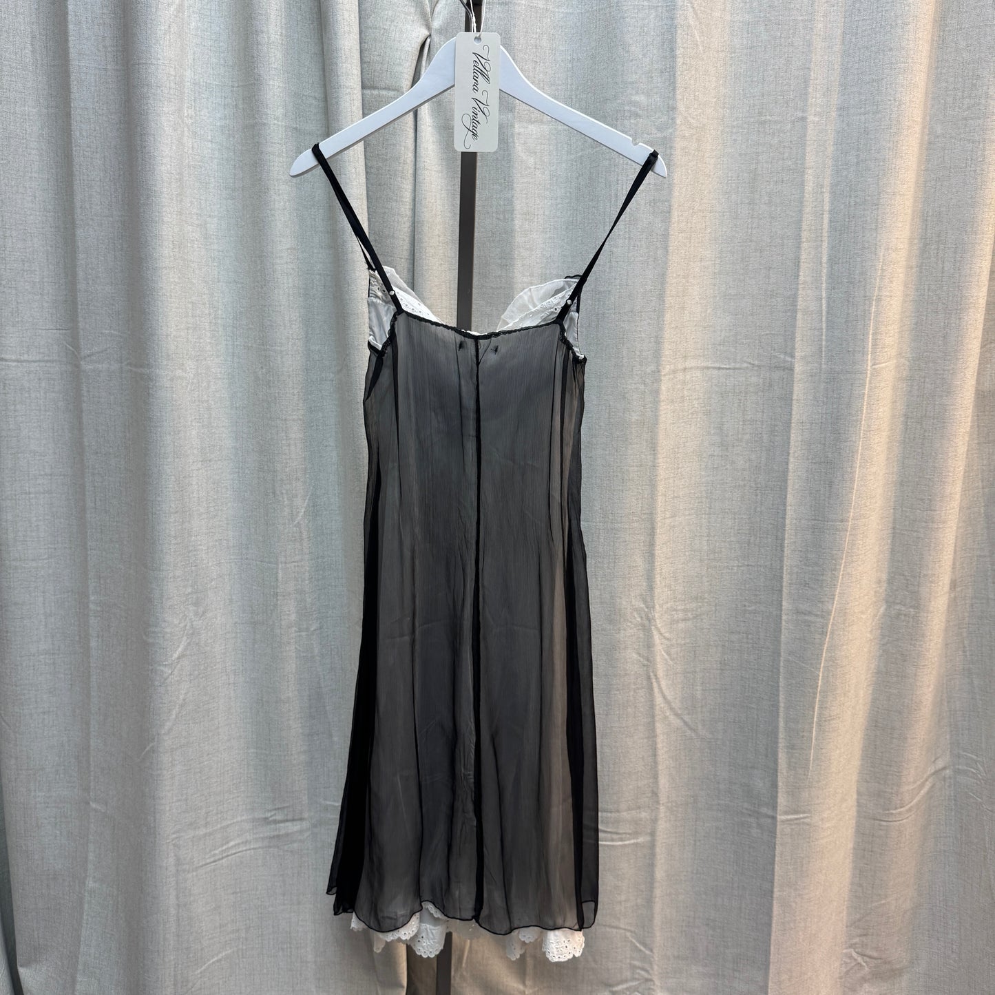 Sheer Black and White Layered Midi Dress