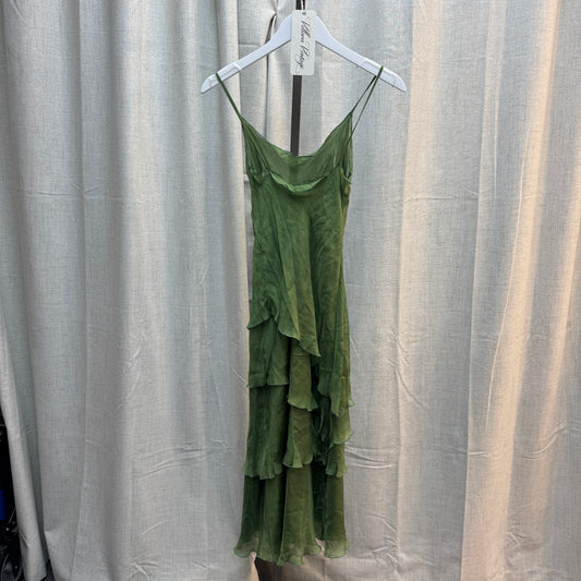 Roberto Verino Green Silk Layered Midi Dress
