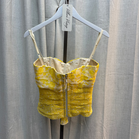 Dolce & Gabbana Yellow Silk Layered Bow Tank Top