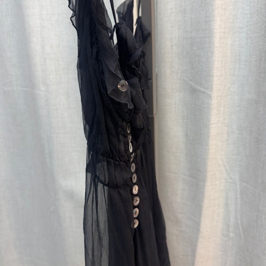 100% Silk Galliano Top with Mother of Pearl Buttons
