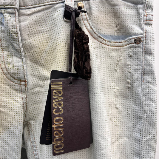 Cavalli Straight Leg Glitter Jeans