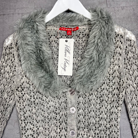 Faux Fur Knit Cardigan