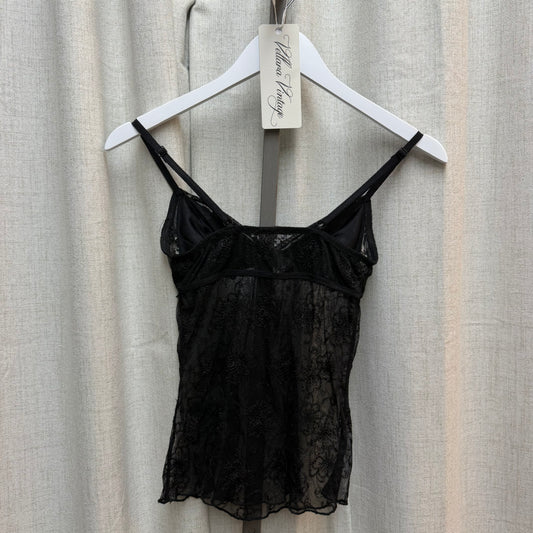 Pinko Sheer Black Embroidered Top