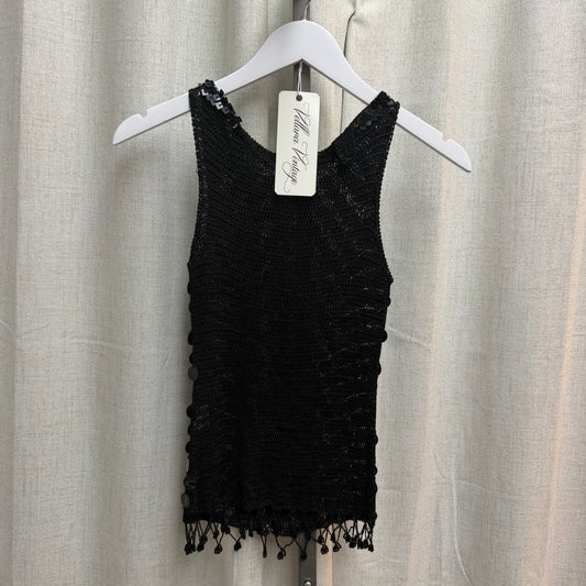 Black Crochet Sequin Top