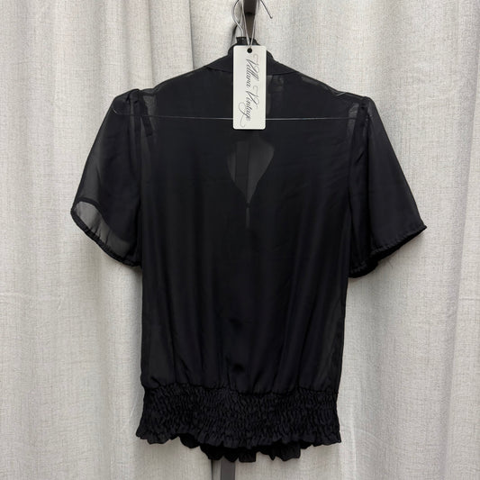 Black Sheer Ruffled Blouse