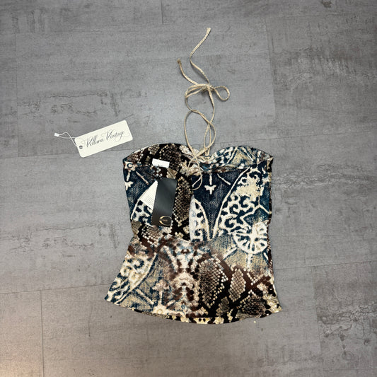 Just Cavalli S/S 2006 Python Print Halter Top