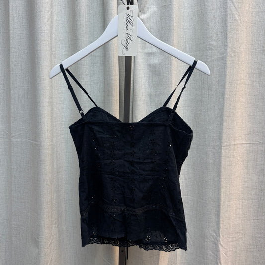 Black Lace Eyelet Tank Top