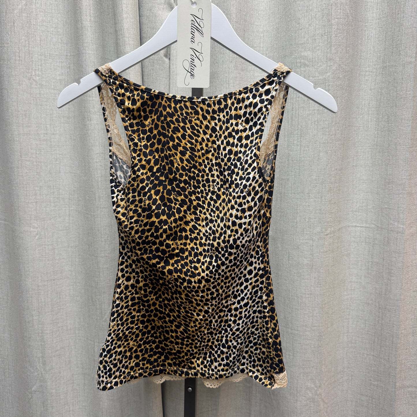 D&G Cheetah Print Lace Front Tank Top
