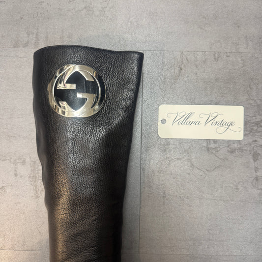 Gucci by Tom Ford Knee-High Black Leather Boots