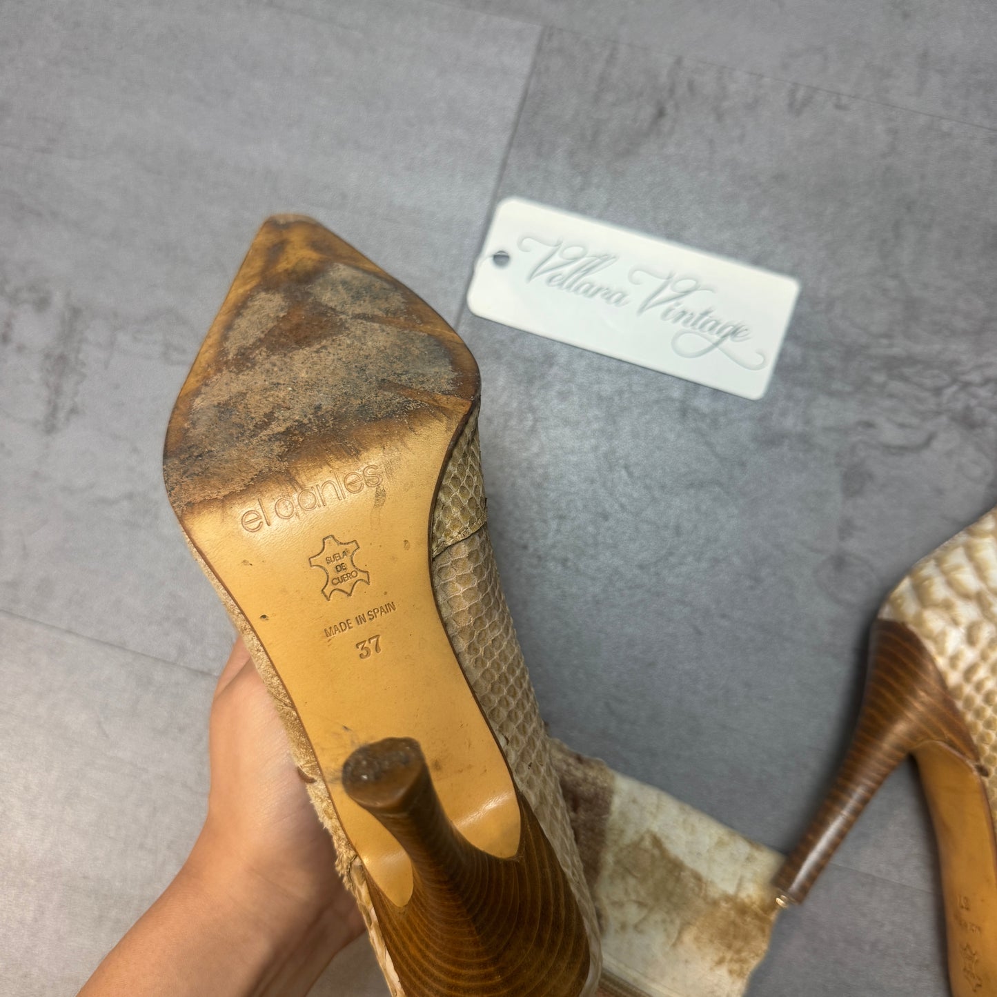 El Dantes Tan Deconstructed Stiletto Ankle Boots
