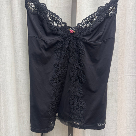 D&G Black Sheer Cutout Lace Lined Cami Top