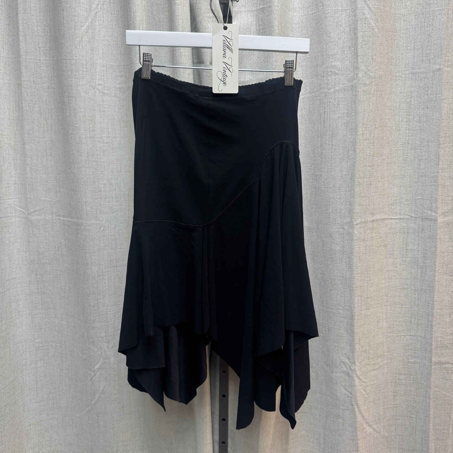 Marithe Francois Girbaud Asymmetrical Black Midi Skirt