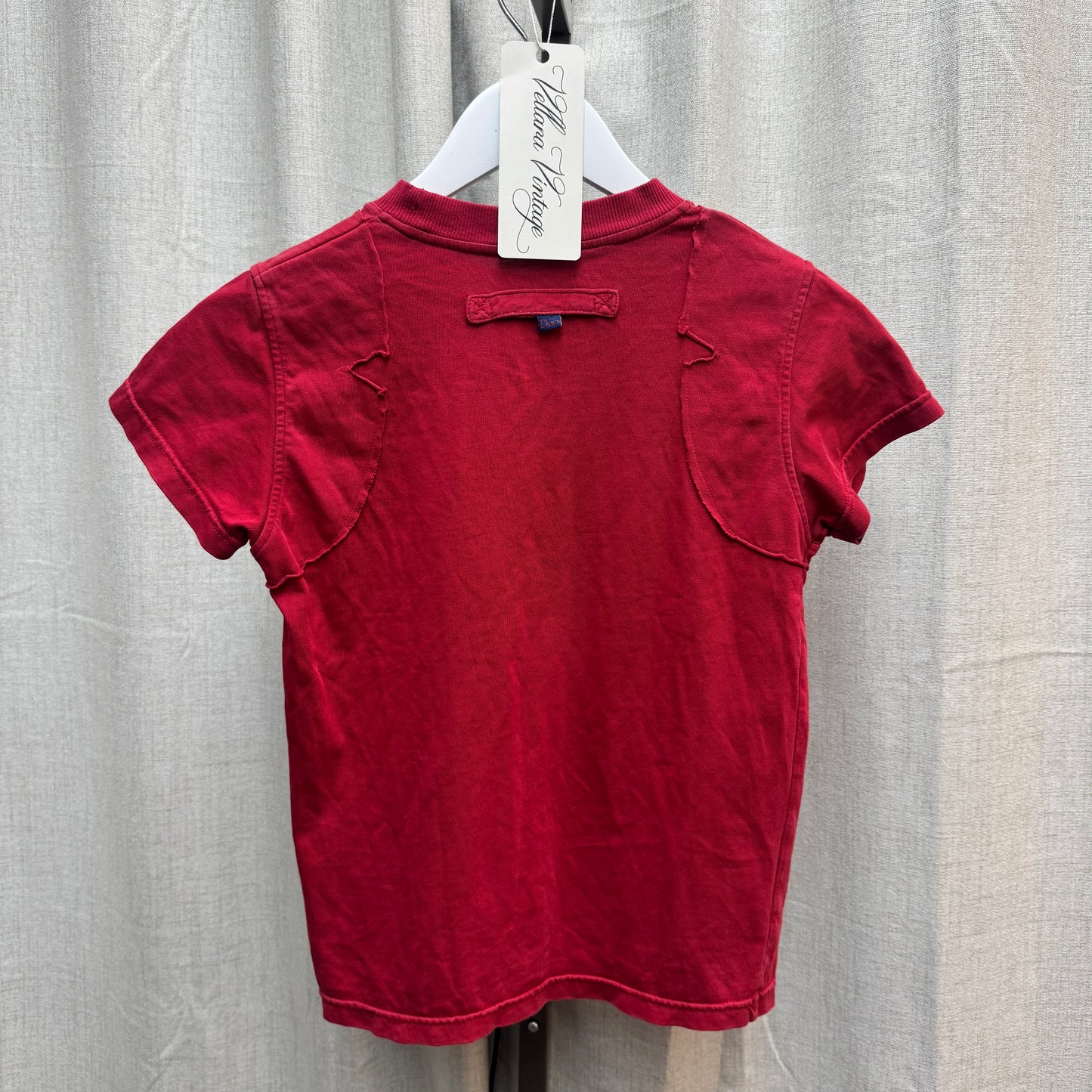 Dior Red Star Logo Cropped T-Shirt