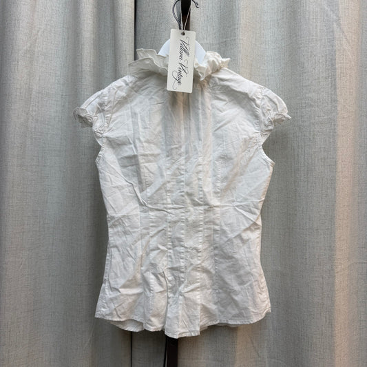 White Ruffle Collar Button Down Blouse