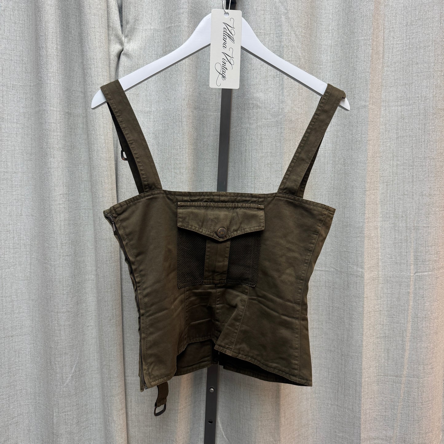 Dolce & Gabbana S/S 2003 Military Cotton Canvas Lace-Up Bustier Top
