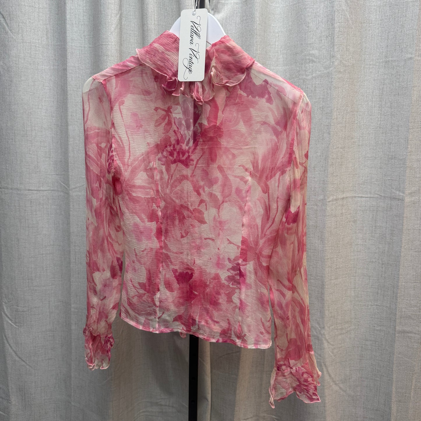 Anne Fontaine Pink Floral Silk Tank Top and Button-Up Set