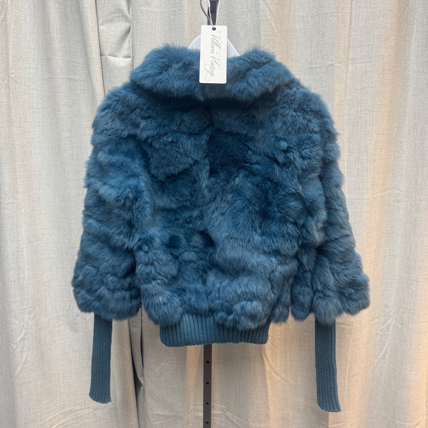 Blue Rabbit Fur Jacket