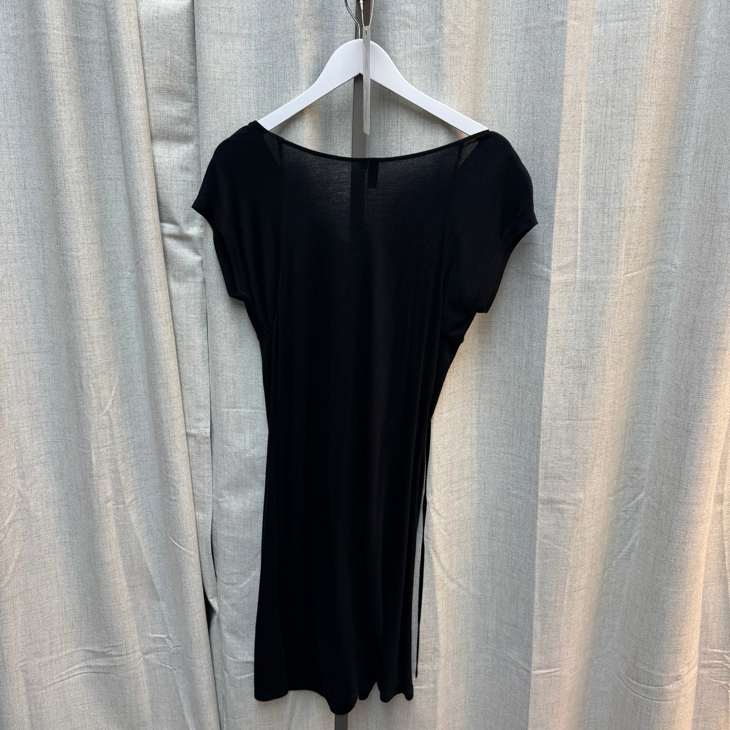 Boho Boatneck Black and Gold Tassel Dress
