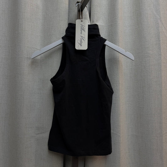 Dirk Bikkembergs Black Sleeveless Turtleneck with Hot Pink Sequins