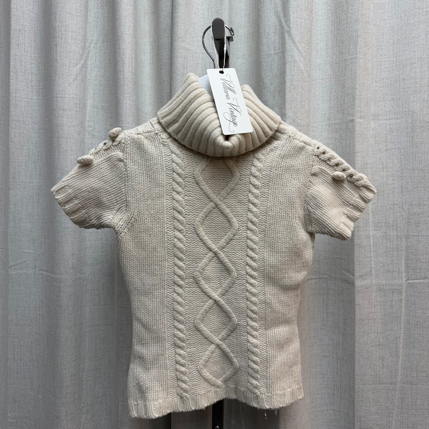 Cable Knit Short Sleeve Sweater