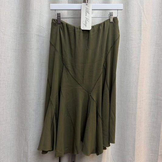 Green Roberto Cavalli Silk Midi Skirt
