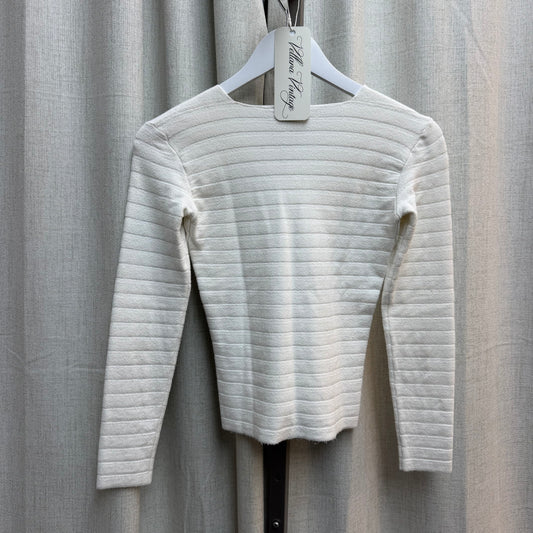 Armani V-Neck White Long Sleeve Top