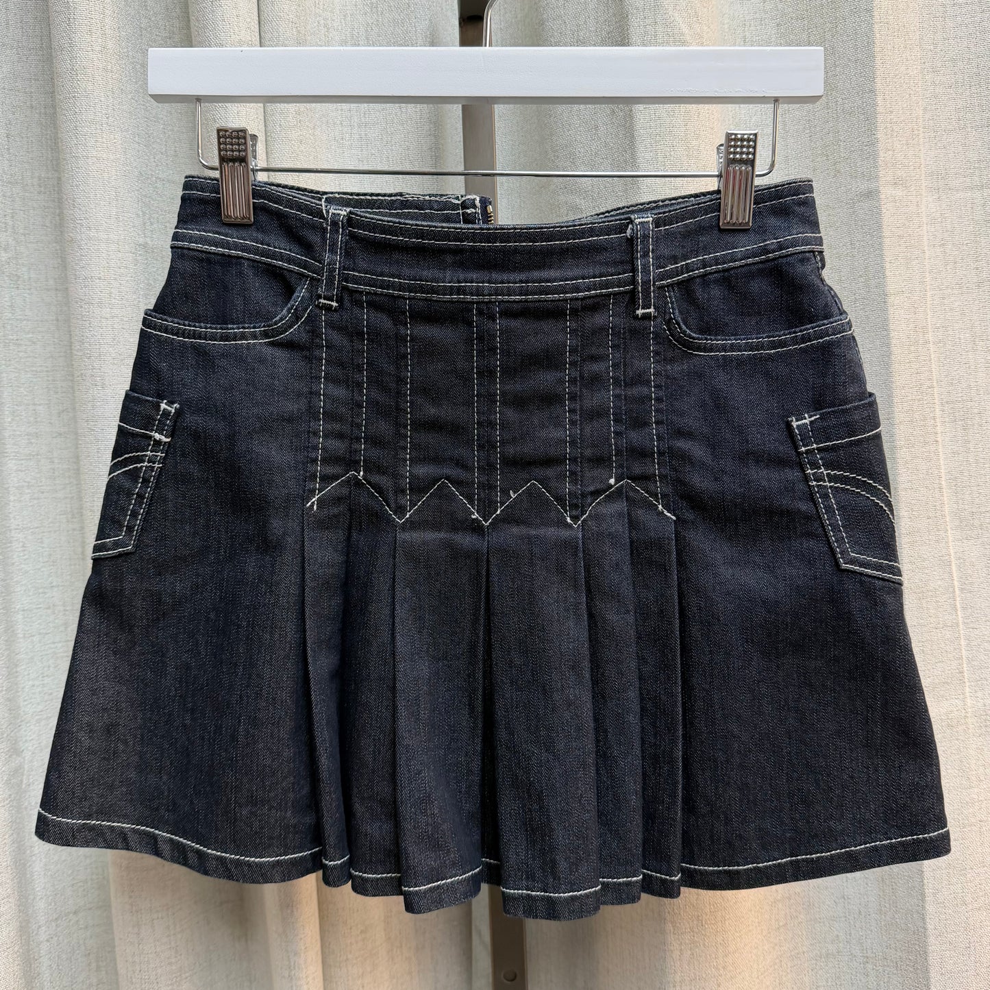 D&G Denim Pleated Mini Skirt