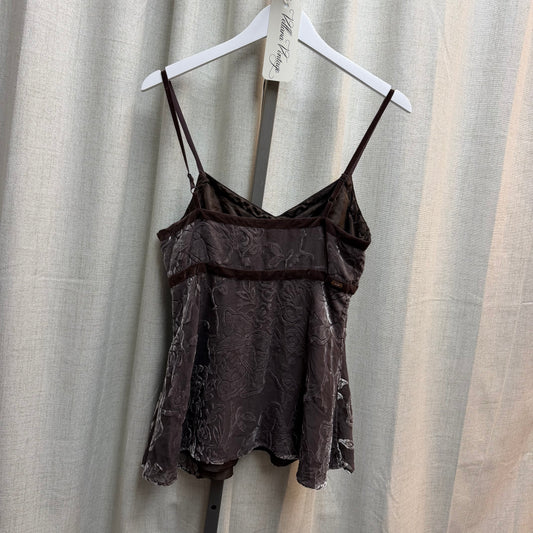 Tommy Hilfiger Brown and Mauve Velvet & Satin Cami